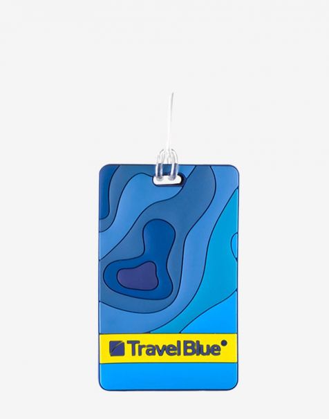 Travel Blue Luggage ID Name Tag - Map