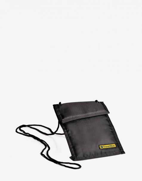 Travel Blue RFID Blocking Slimline Neck Wallet - Black