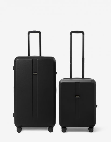 Special Bundling Bagasi Galena Trunk Large Black + Bagasi Galena Small Black
