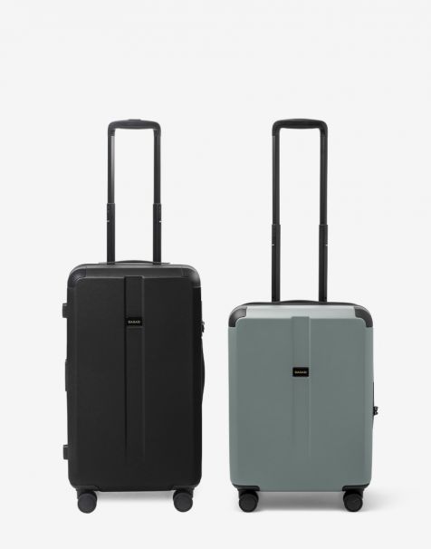 Special Bundling Bagasi Galena Trunk Small Black + Bagasi Galena Small Mineral Green