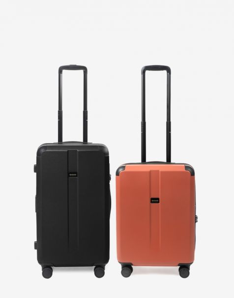 Special Bundling Bagasi Galena Trunk Small Black + Bagasi Galena Small Terracotta