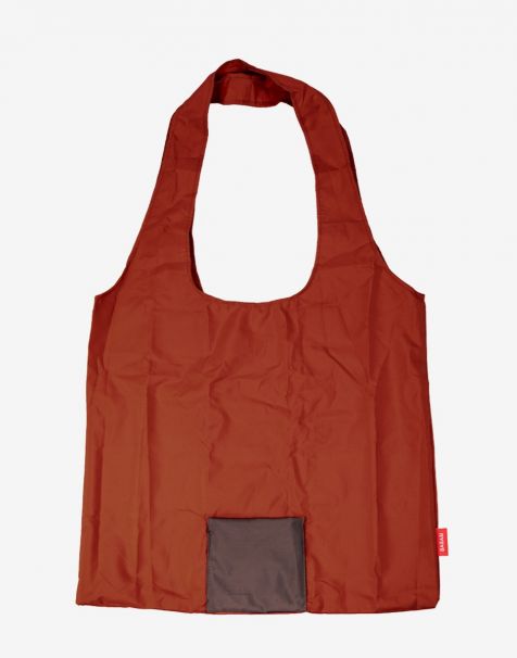 Bagasi Lipa Foldable Tote Bag - Dark Orange/Brown