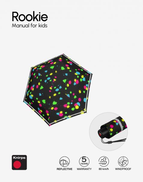 Knirps Rookie Manual with Reflective Stripes - Bubble Bust Reflective