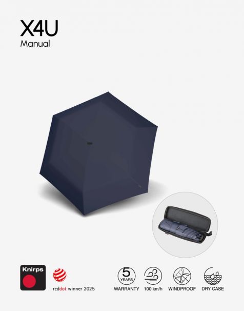 Knirps X4U Manual with Dry Case - Navy