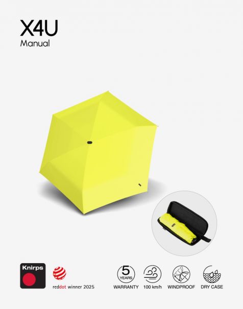 Knirps X4U Manual with Dry Case - Neon Yellow