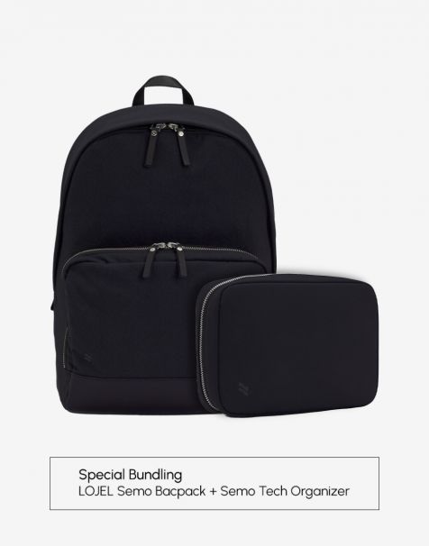 Bundling LOJEL Semo 18L Backpack Black + LOJEL Semo Tech Organizer Black