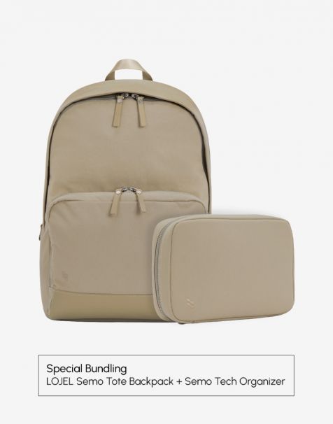 Bundling LOJEL Semo 18L Backpack Tierra Taupe + LOJEL Semo Tech Organizer Tierra Taupe
