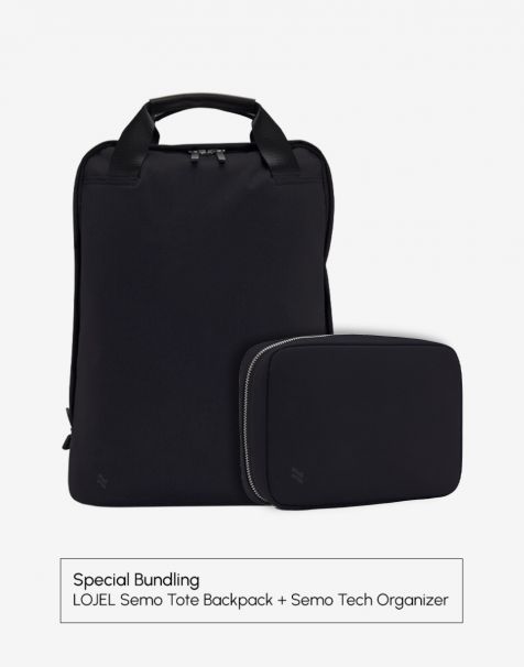 Bundling LOJEL Semo Tote Backpack 13L - Black + LOJEL Semo Tech Organizer - Black