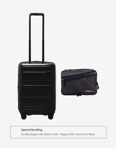 Bundling Bagasi Gili Small Black + Bagasi Lobo Assistant Kit Black