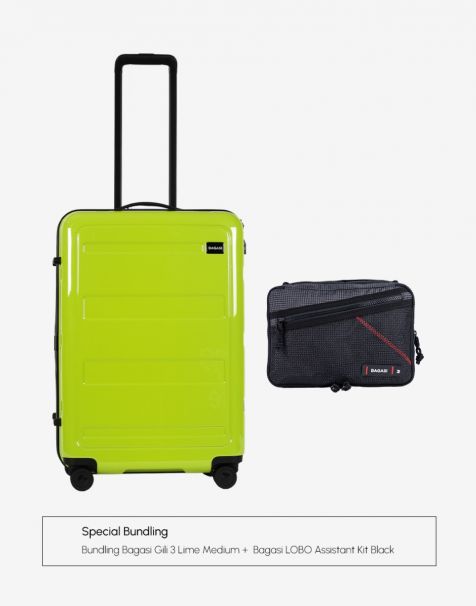 Bundling Bagasi Gili Medium Lime + Bagasi Lobo Assistant Kit Black