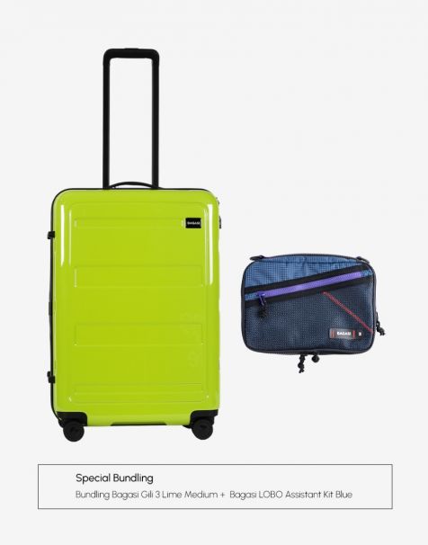 Bundling Bagasi Gili Medium Lime + Bagasi Lobo Assistant Kit Blue