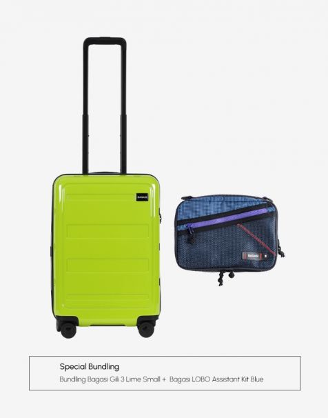 Bundling Bagasi Gili Small Lime + Bagasi Lobo Assistant Kit Blue