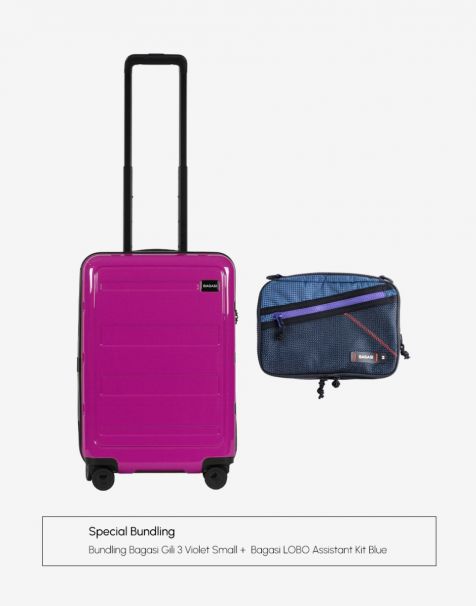 Bundling Bagasi Gili Small Violet + Bagasi Lobo Assistant Kit Blue