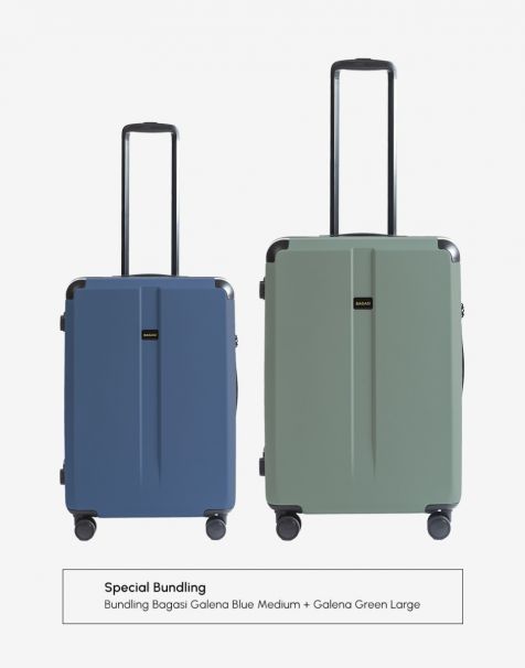 Bundling Bagasi Galena Zipper Frame Medium Blue + Bagasi Galena Zipper Frame Large Green