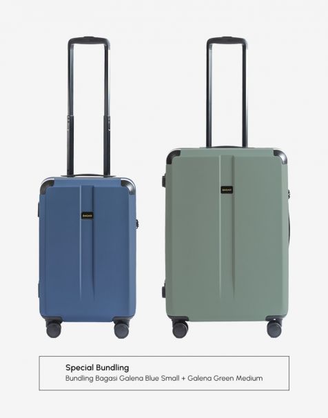 Bundling Bagasi Galena Zipper Frame Small Blue + Bagasi Galena Zipper Frame Medium Green