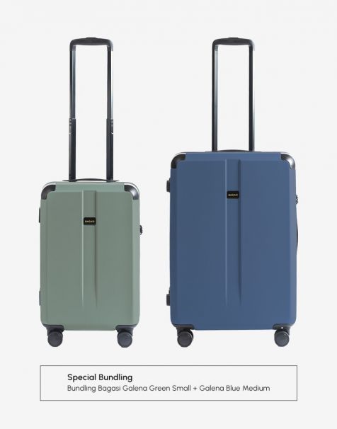 Bundling Bagasi Galena Zipper Frame Small Green + Bagasi Galena Zipper Frame Medium Blue