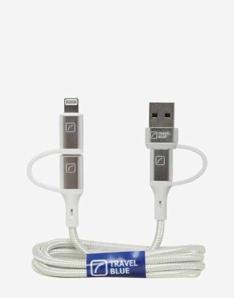 Travel Blue 4 in 1 Cable-A+C to C+L - White