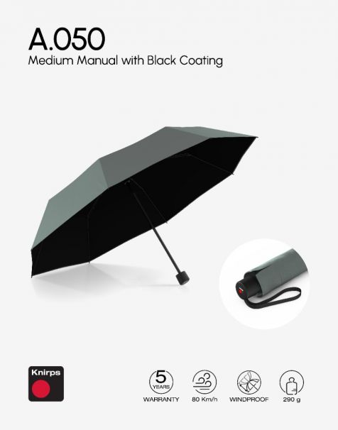 Knirps A.050 Medium Manual - Sage with Black Coating
