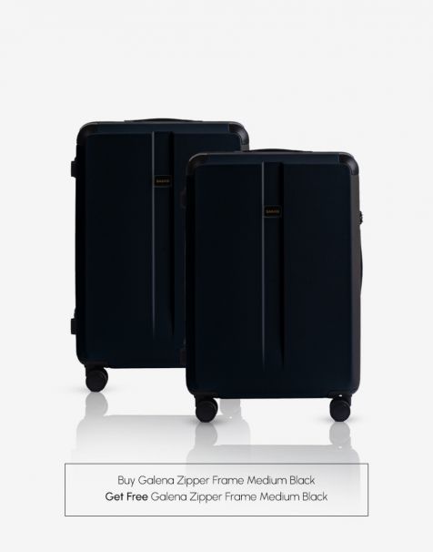 [SPECIAL OFFER] Bagasi Galena Zipper Frame Medium Black get Free Bagasi Galena Zipper Frame Medium Black