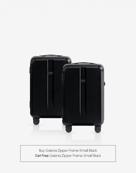 [SPECIAL OFFER] Bagasi Galena Zipper Frame Small Black get Free Bagasi Galena Zipper Frame Small Black