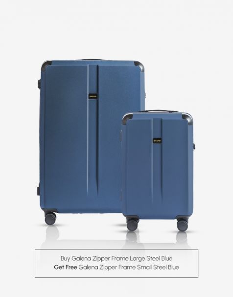 [SPECIAL OFFER] Bagasi Galena Zipper Frame Large Steel Blue get Free Bagasi Galena Zipper Frame Small Steel Blue