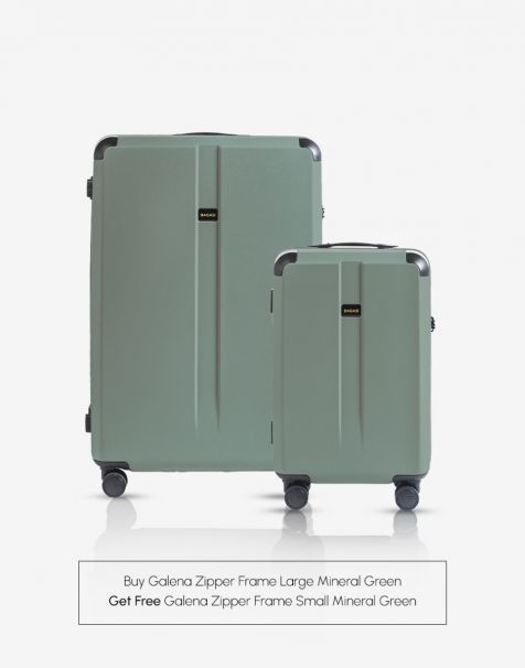 [SPECIAL OFFER] Bagasi Galena Zipper Frame Large Mineral Green get Free Bagasi Galena Zipper Frame Small Mineral Green