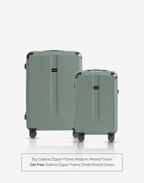 [SPECIAL OFFER] Bagasi Galena Zipper Frame Medium Mineral Green get Free Bagasi Galena Zipper Frame Small Mineral Green
