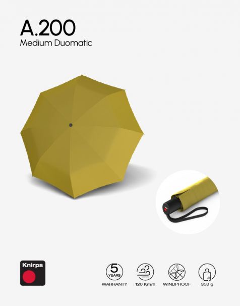 Knirps A.200 Medium Duomatic UV - Sulphur with UV Protection