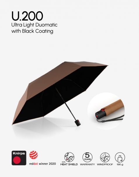 Knirps U.200 Ultra Light Duomatic  - Fox with Black Coating