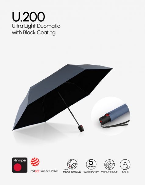 Knirps U.200 Ultra Light Duomatic  - Harbor with Black Coating