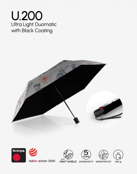 Knirps U.200 Ultra Light Duomatic  - Team with Black Coating