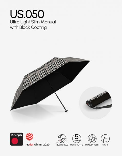 Knirps US.050 Ultra Light Slim Manual - Lord with Black Coating