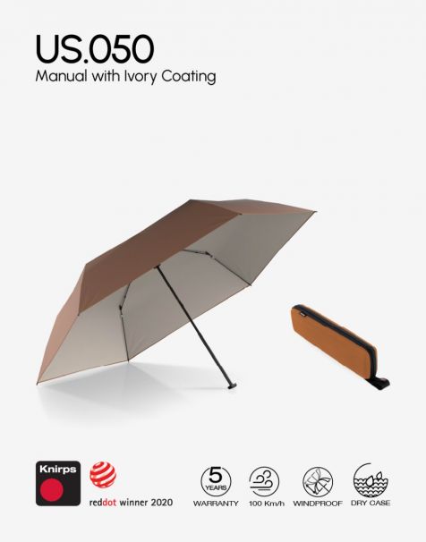 Knirps X4U Manual Heat Shield with Dry Case - Fox with Ivory Coating