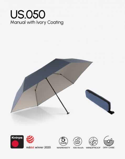 Knirps X4U Manual Heat Shield with Dry Case - Harbor with Ivory Coating