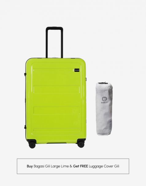 Buy Bagasi Gili Large Lime & Get FREE Luggage Cover Gili Large