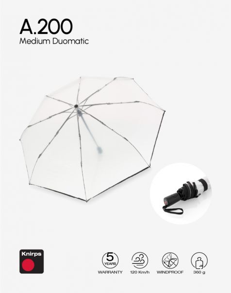 Knirps A.200 Medium Duomatic - Transparent Black