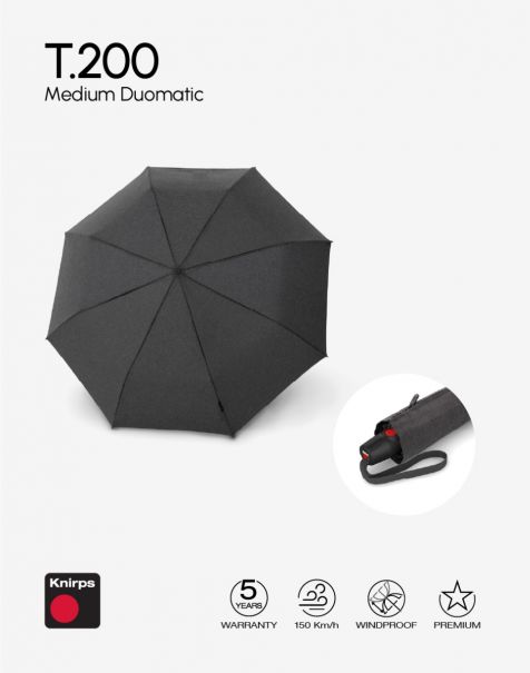 Knirps T.200 Medium Duomatic - Melange Black